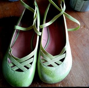 Miss Mooz - Delma, Apple Green Leather, loafer fla